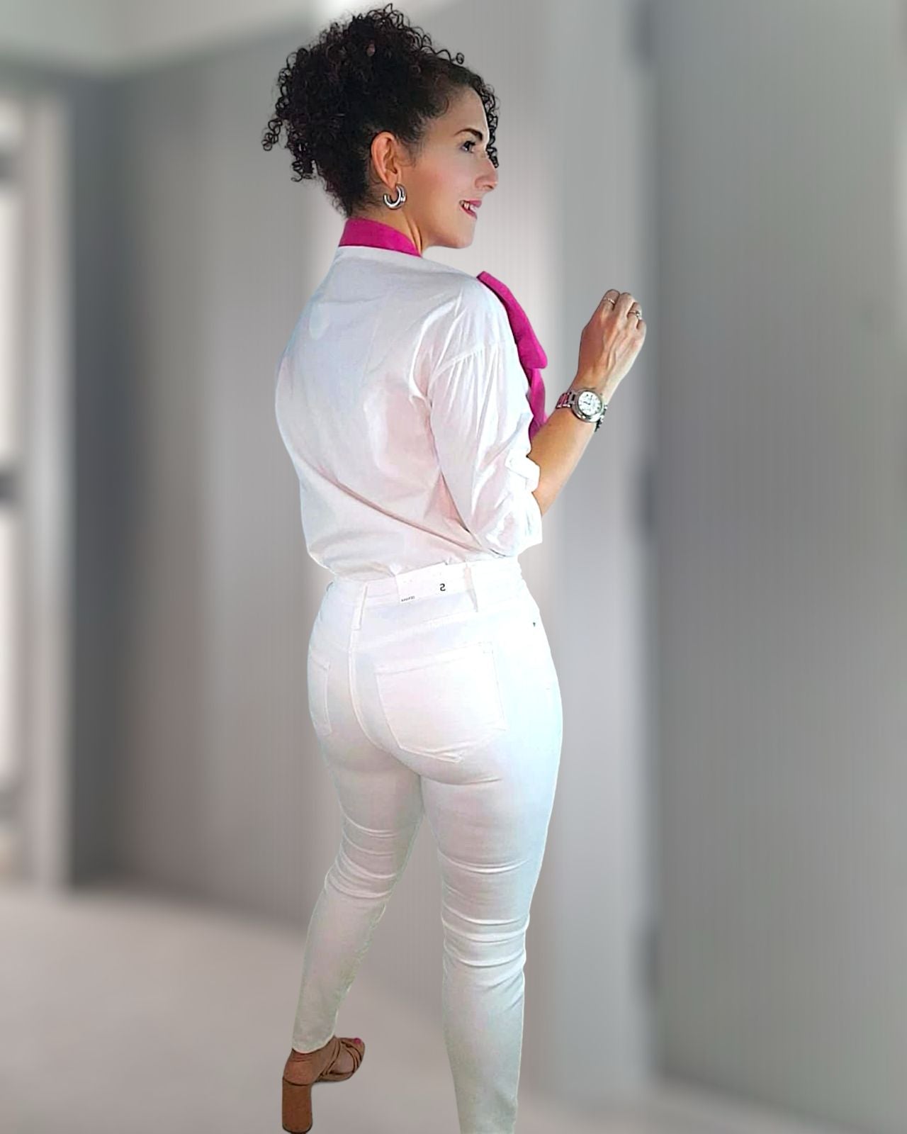 White skinny denim