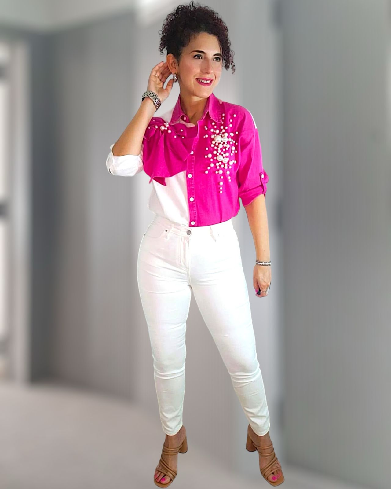 White skinny denim