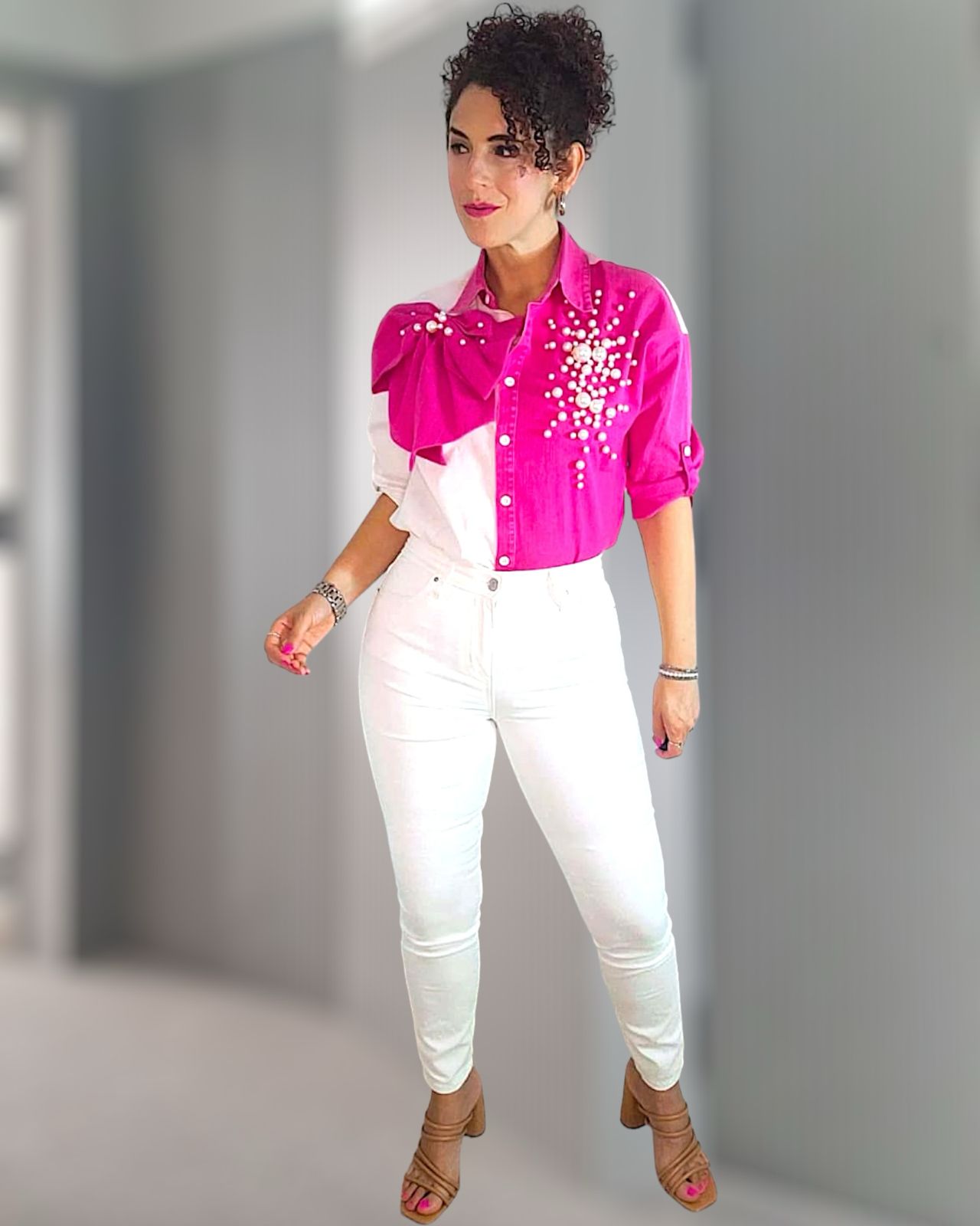 White skinny denim
