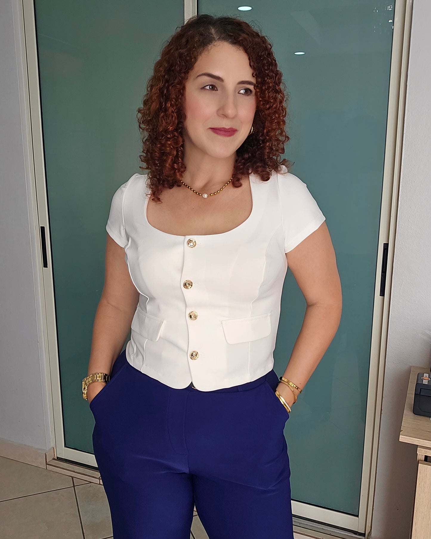 Ivory power blazer