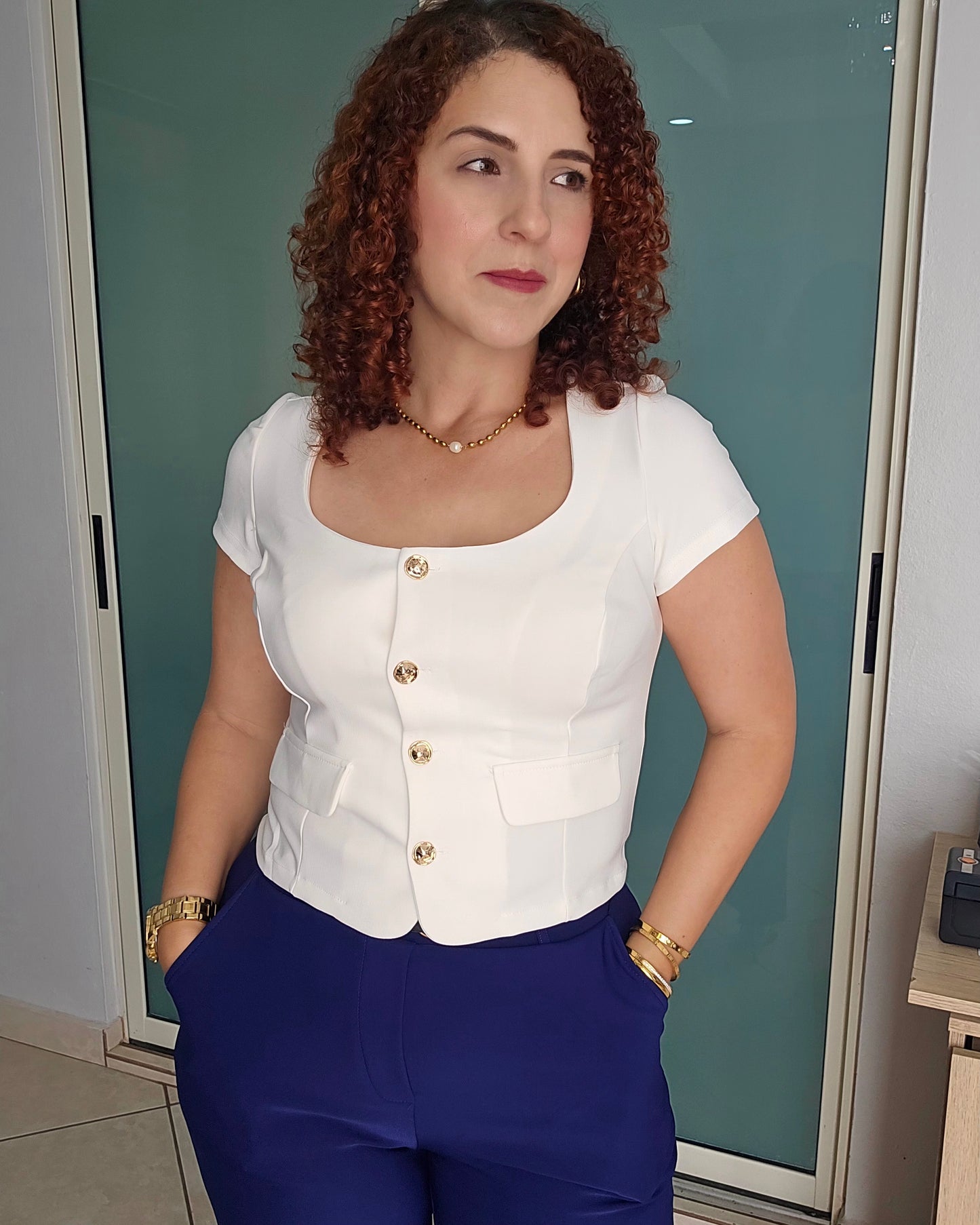 Ivory power blazer