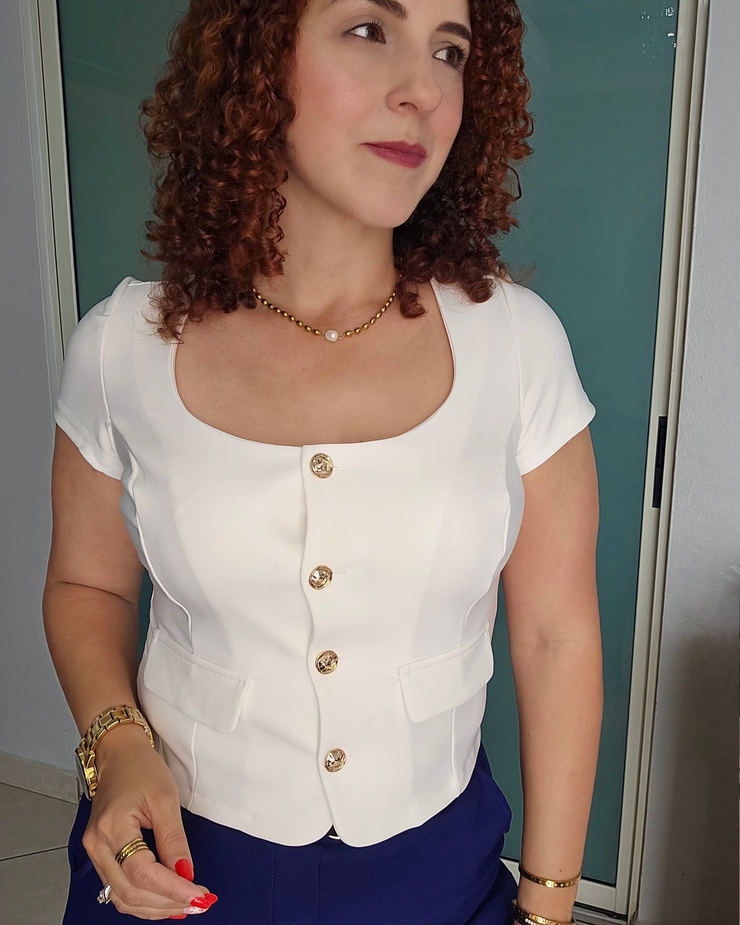 Ivory power blazer