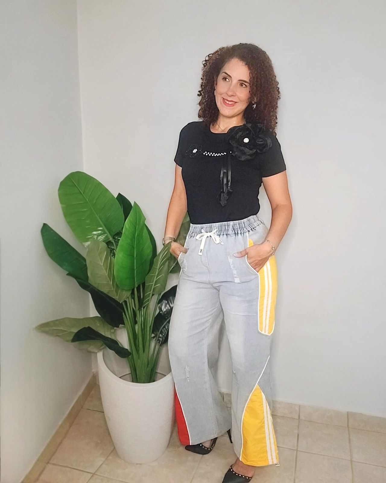 Mixed midea Wide Leg Jeans