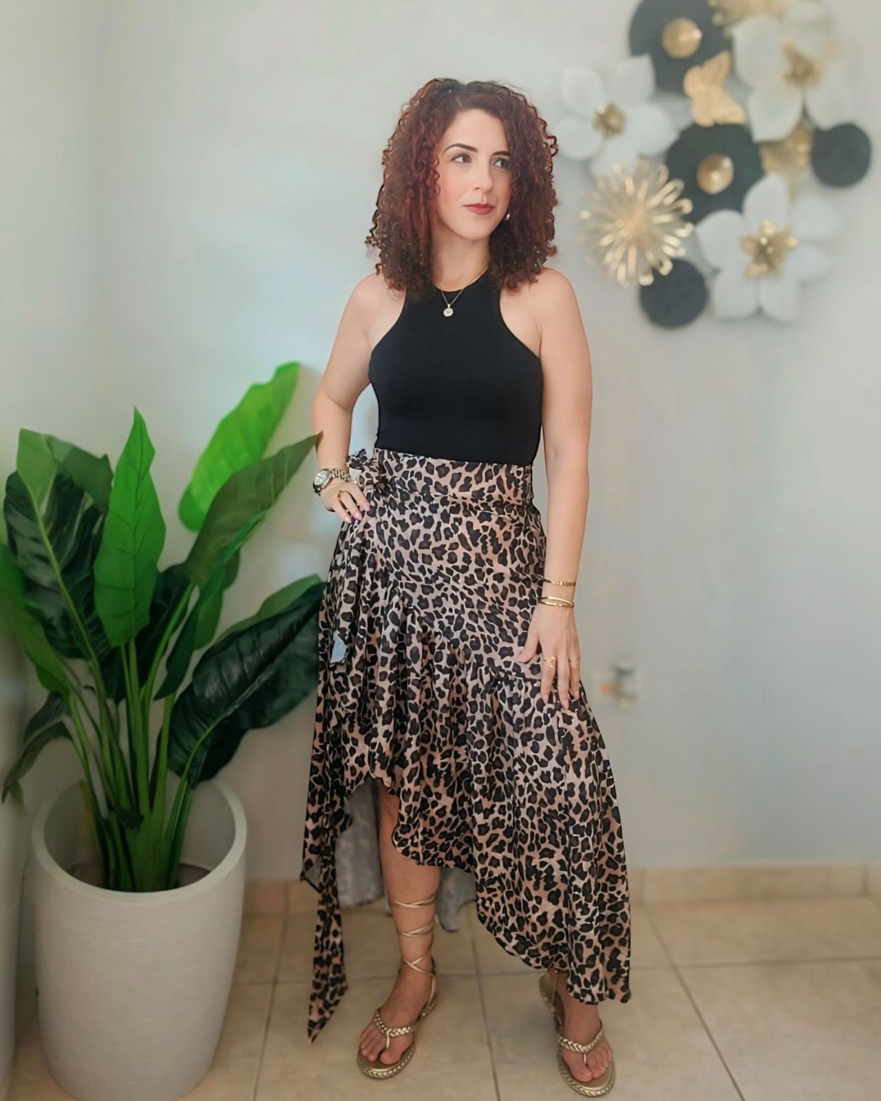 (PREVENTA se agotaron rápido)Leopard print high waist wrap skirt