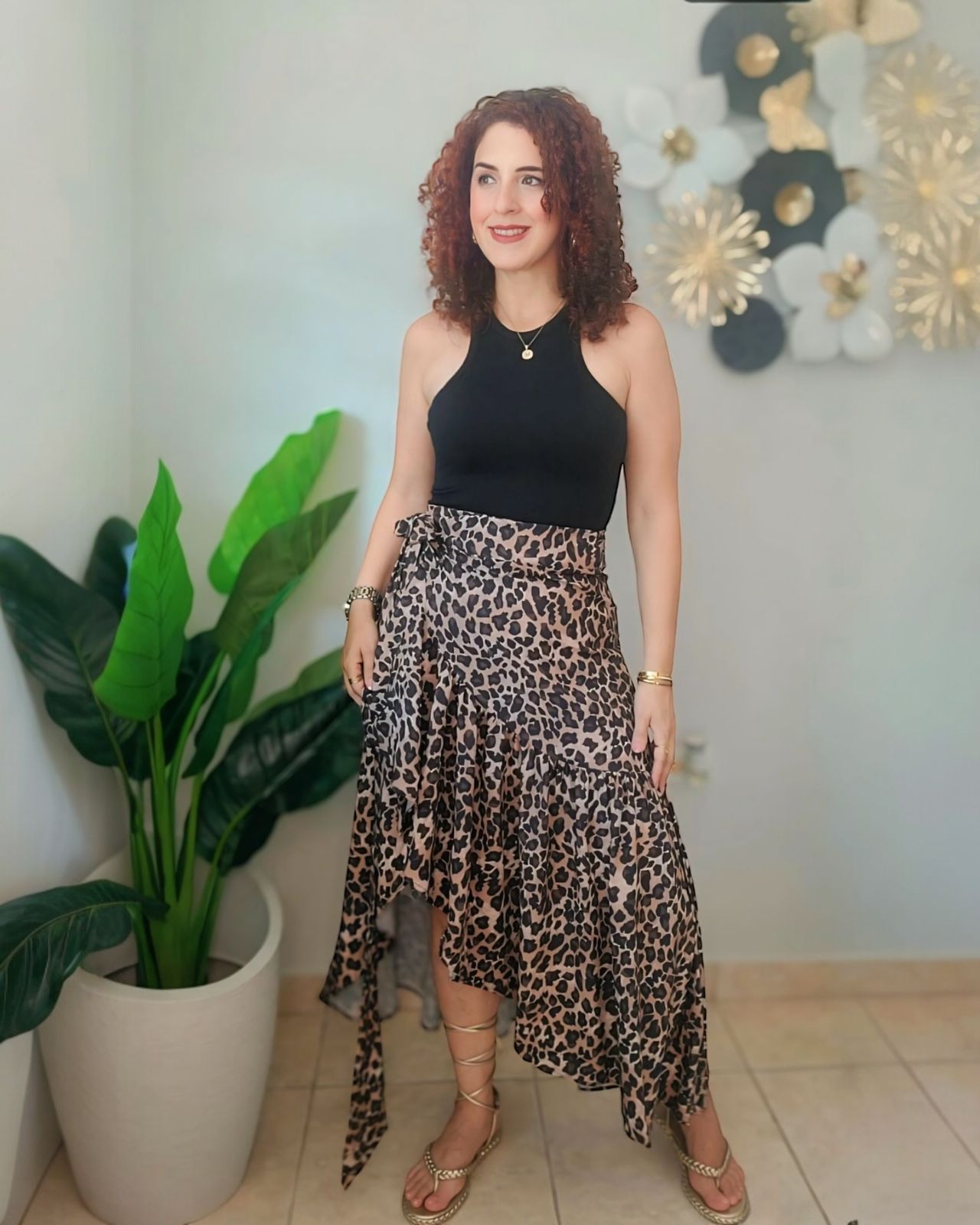 (PREVENTA se agotaron rápido)Leopard print high waist wrap skirt