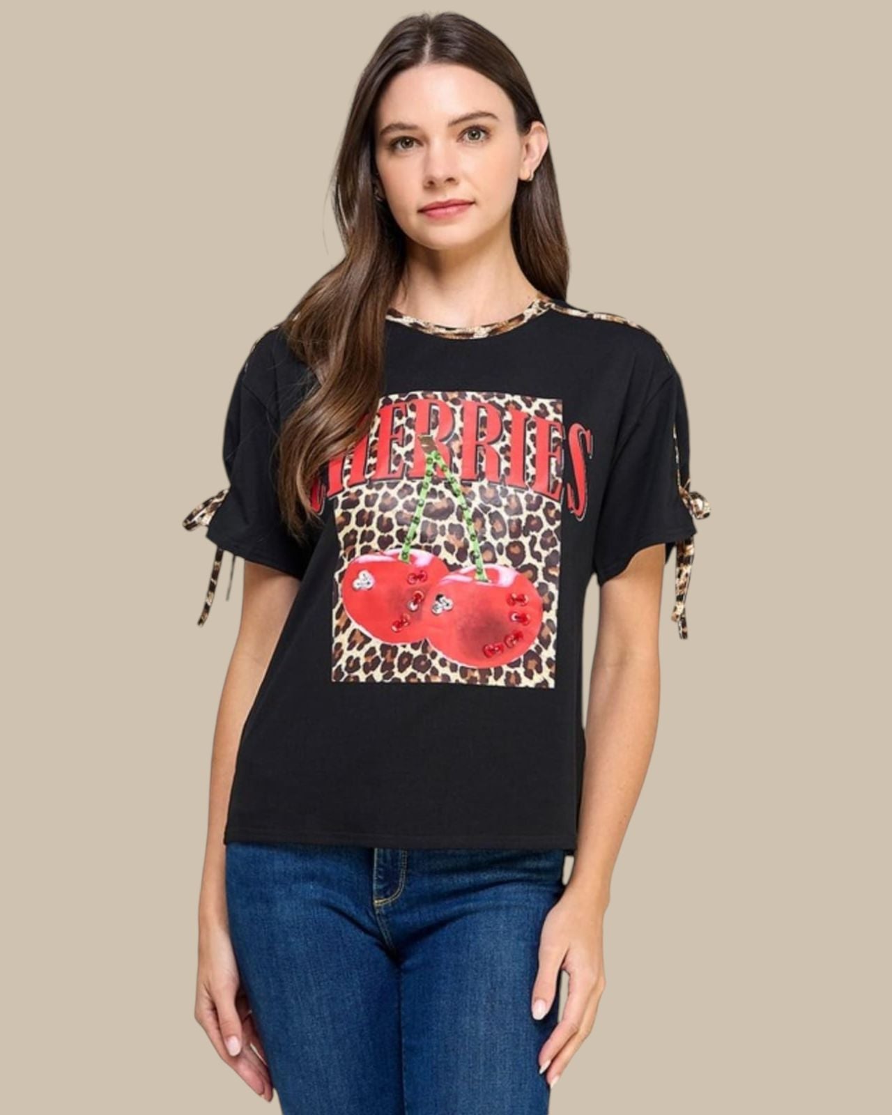 Animal print binding graphic tshirt (PREVENTA leer descripción)