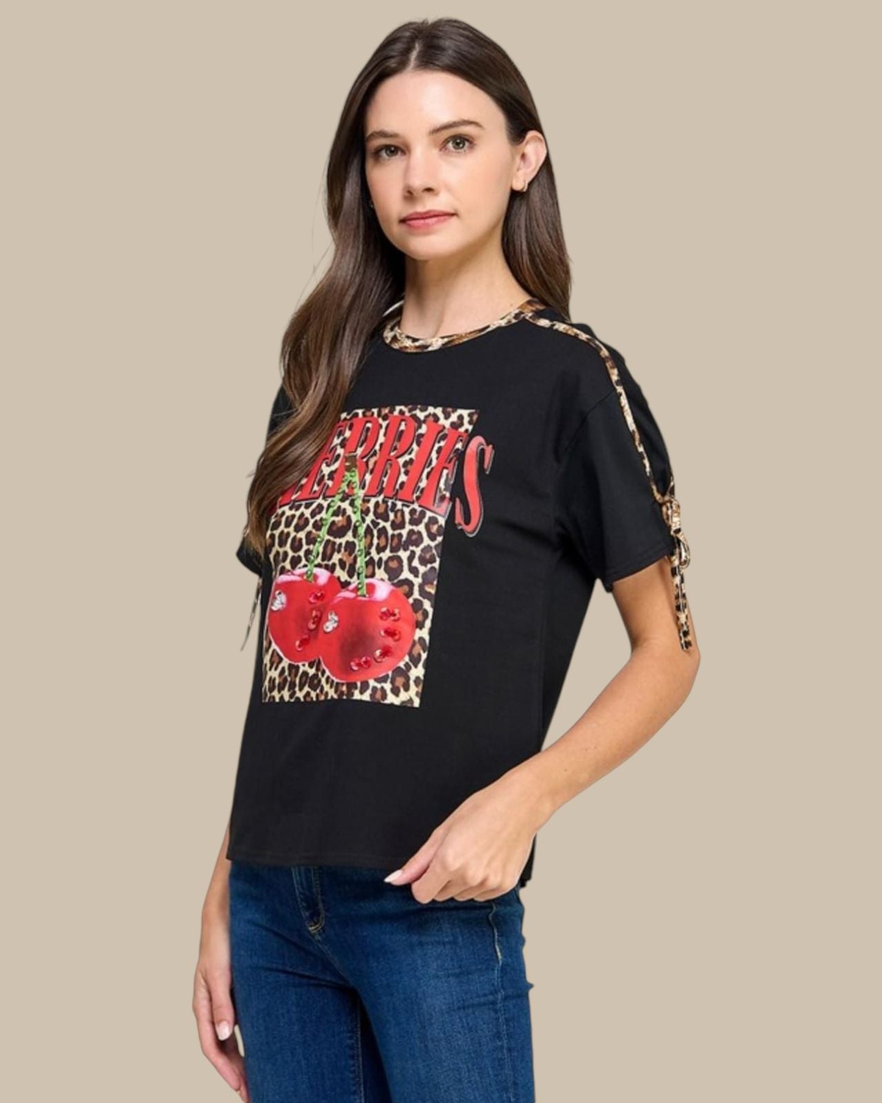 Animal print binding graphic tshirt (PREVENTA leer descripción)