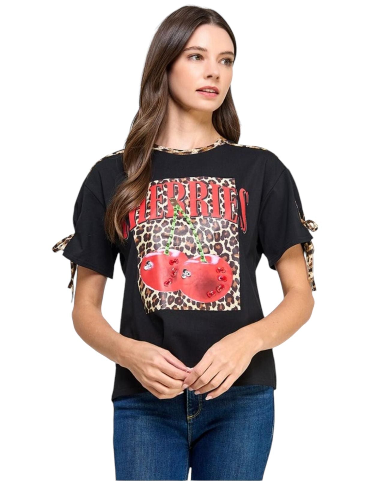 Animal print binding graphic tshirt (PREVENTA leer descripción)